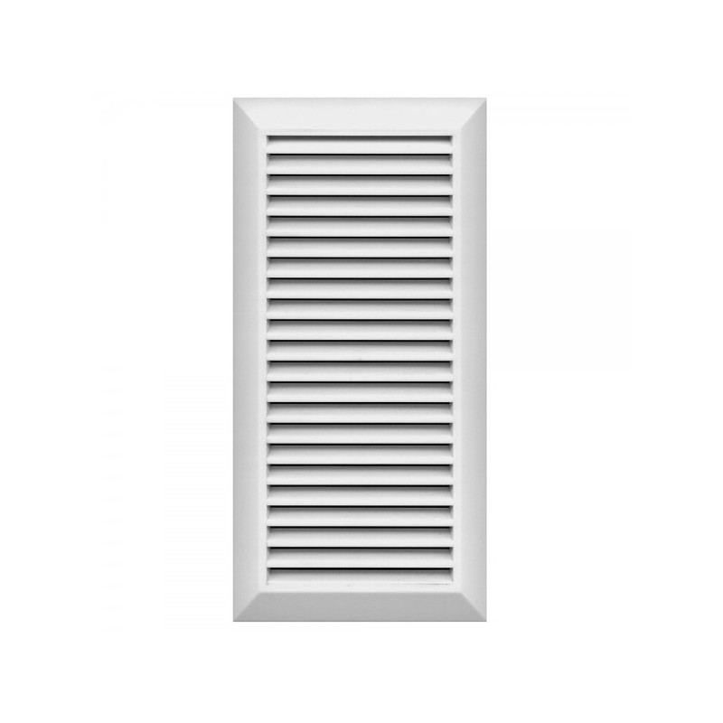 Решетка с фланцем и сеткой от насекомых Awenta Classic T63 (14x28) белая спереди