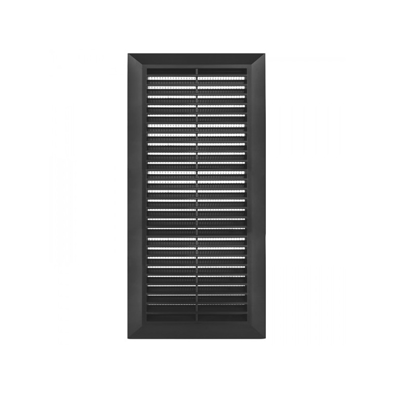 Решетка с фланцем и сеткой от насекомых Awenta Classic T63GR (14x28) графитовая спереди