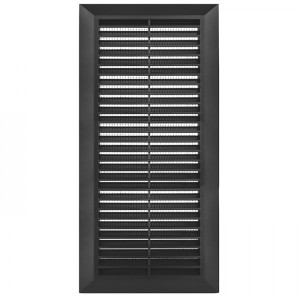 Решетка с фланцем и сеткой от насекомых Awenta Classic T63GR (14x28) графитовая спереди