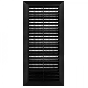 Решетка с фланцем и сеткой от насекомых Awenta Classic T63CZ (14x28) черная спереди