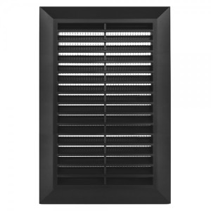 Решетка с фланцем и сеткой от насекомых Awenta Classic T26GR (17x24) графитовая спереди