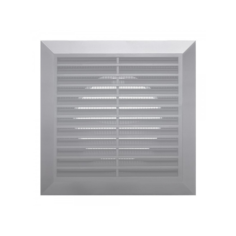 Решетка с фланцем и сеткой от насекомых Awenta Classic T83SS (17х17/d125) серебристая спереди