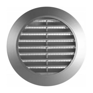 Решетка с сеткой от насекомых Awenta Classic T42SS (d80) серебристая спереди