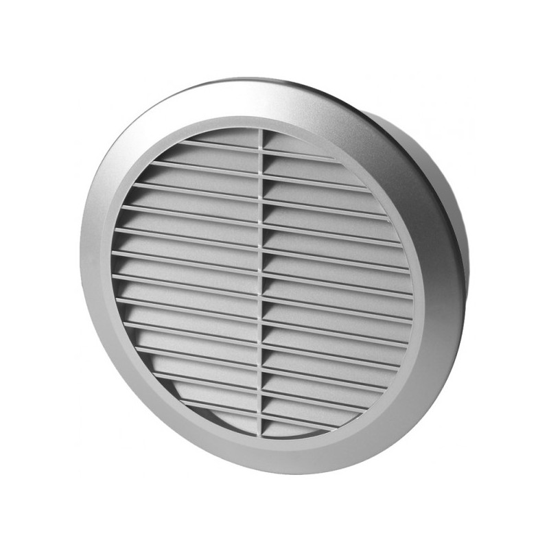 Решетка с сеткой от насекомых Awenta Classic T44SS (d90) серебристая сбоку