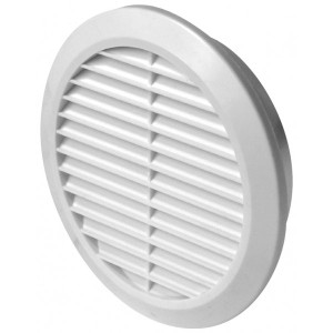 Решетка с сеткой от насекомых Awenta Classic T77 (d110) белая сбоку