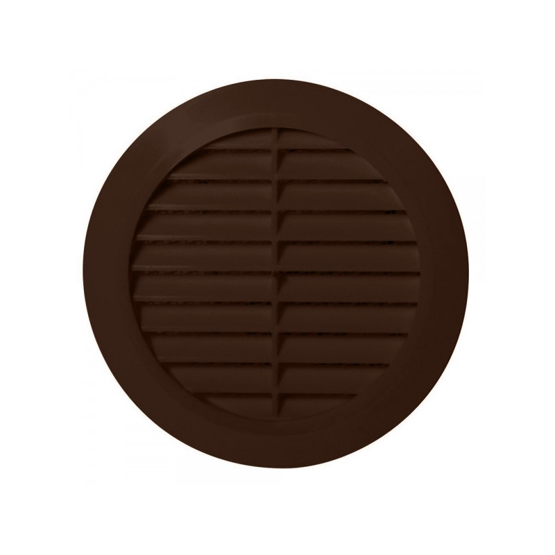 Решетка с сеткой от насекомых Awenta Classic T32BR (d125) коричневая спереди