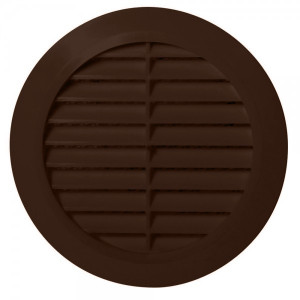 Решетка с сеткой и регулировкой диаметра Awenta Classic T36BR (d100-150) коричневая спереди