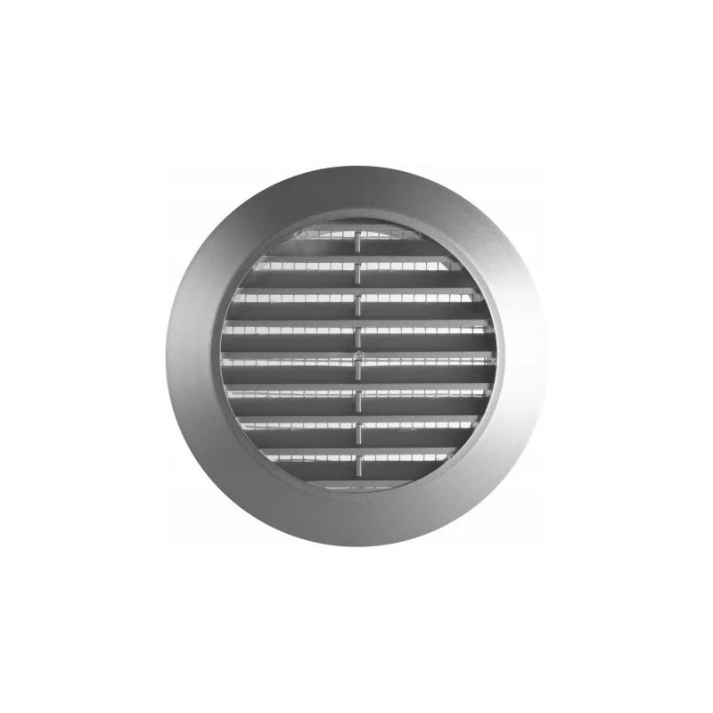 Решетка с сеткой и регулировкой диаметра Awenta Classic T36SS (d100-150) серебристая спереди