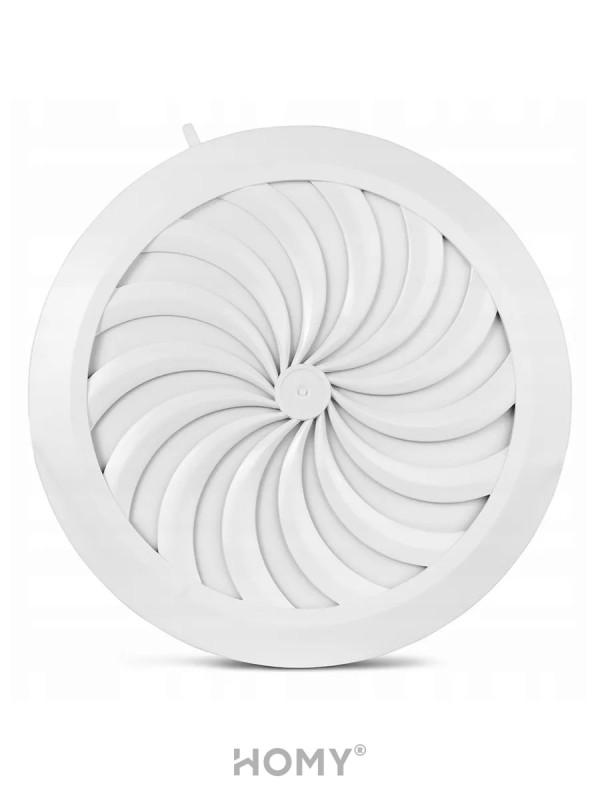 Решетка с сеткой, регулировкой потока воздуха и диаметра Awenta Classic T88 (d100-150) белая спереди