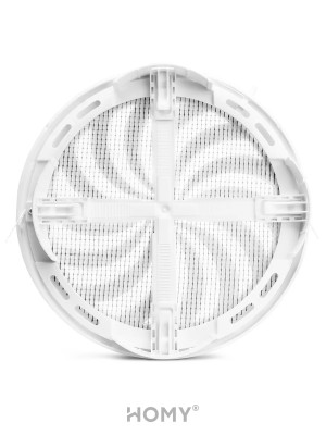 Решетка с сеткой, регулировкой потока воздуха и диаметра Awenta Classic T88 (d100-150) белая сзади