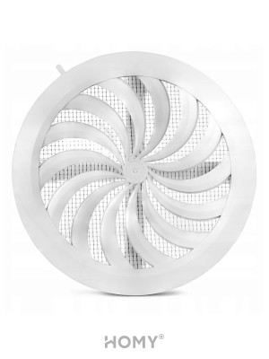 Решетка с сеткой, регулировкой потока воздуха и диаметра Awenta Classic T88 (d100-150) белая регулировка