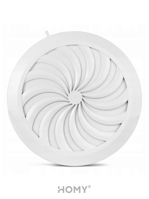 Решетка с сеткой, регулировкой потока воздуха и диаметра Awenta Classic T88 (d100-150) белая спереди