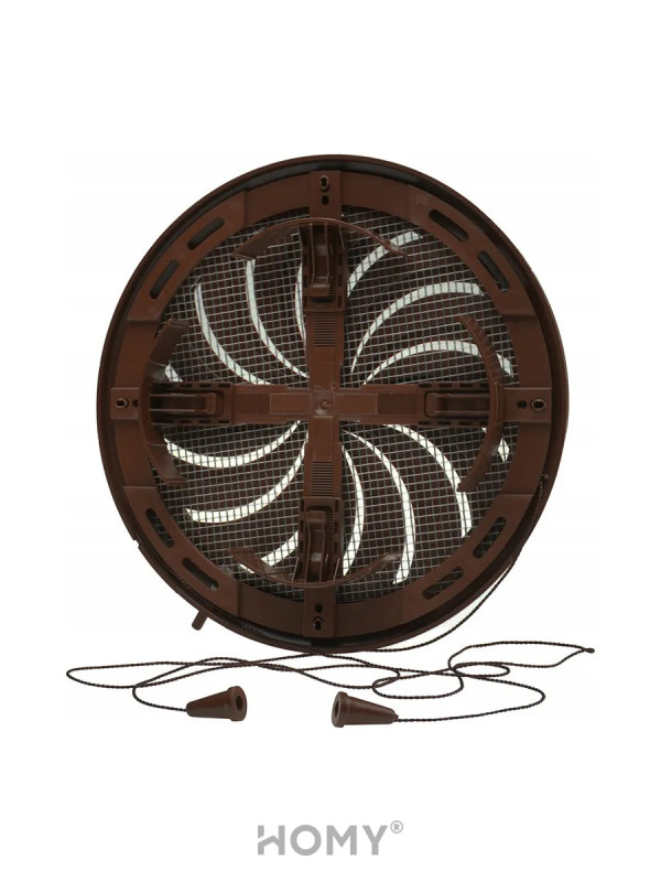 Решетка с сеткой, регулировкой потока воздуха и диаметра Awenta Classic T88BR (d100-150) коричневая сзади