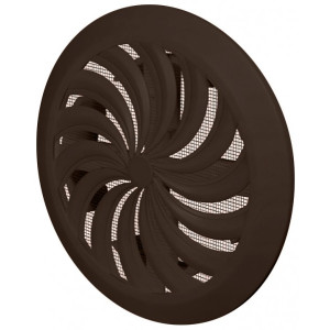 Решетка с сеткой, регулировкой потока воздуха и диаметра Awenta Classic T88BR (d100-150) коричневая