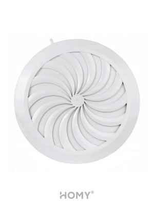 Решетка с сеткой и регулировкой потока воздуха Awenta Classic T95 (d100) белая спереди