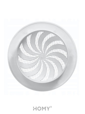 Решетка с сеткой и регулировкой потока воздуха Awenta Classic T95 (d100) белая сзади