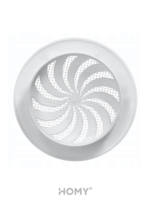 Решетка с сеткой и регулировкой потока воздуха Awenta Classic T95a (d110) белая сзади