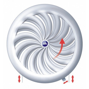 Решетка с сеткой и регулировкой потока воздуха Awenta Classic T87 (d315) белая спереди