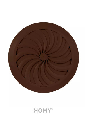 Решетка с сеткой и регулировкой потока воздуха Awenta Classic T95BR (d100) коричневая спереди