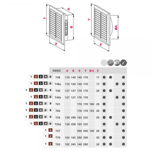 Решетка с сеткой от насекомых Awenta Classic T26aGR (17x24) графитовая размер