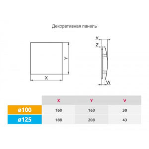 Вентиляционная решетка Awenta System+ PES100 размеры