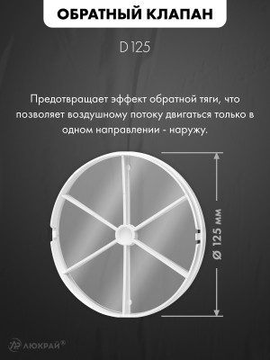 Вытяжной вентилятор airRoxy dRim 125S-C161-D125 размер клапана