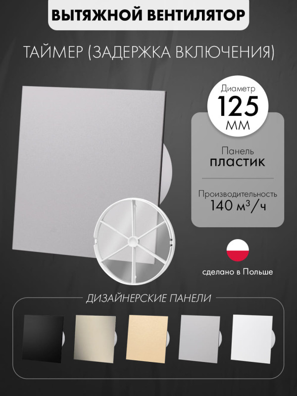 Вытяжной вентилятор airRoxy dRim 125DTS-C164-D125