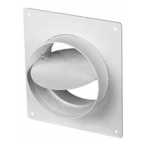 Настенная накладка с обратным клапаном Awenta KO125-27/22 (d125) сбоку