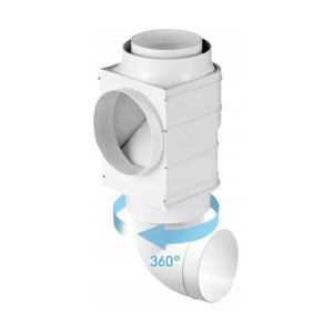 Соединитель каналов поворотный для принудительной и естественной вентиляций Awenta AW2-A (d125) поворот