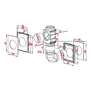 Соединитель каналов поворотный для принудительной и естественной вентиляций Awenta AW2-A (d125) размер
