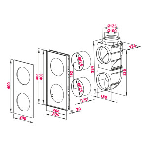 Соединитель каналов прямой для принудительной и естественной вентиляций Awenta AW1-A (d125) размер