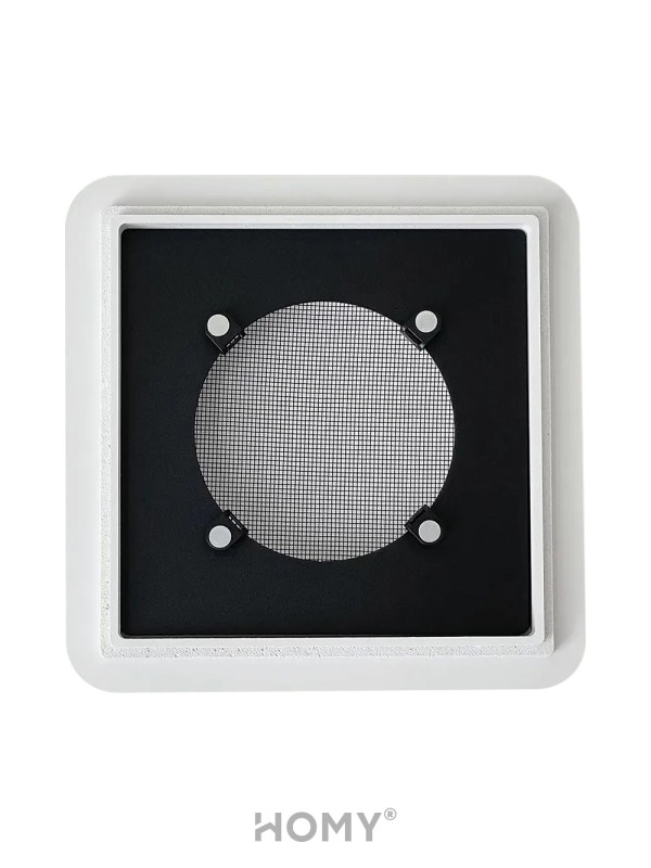 Вентиляционная решетка теневая HOMY AIR Квадратный AS100W (15x15) белая сетка