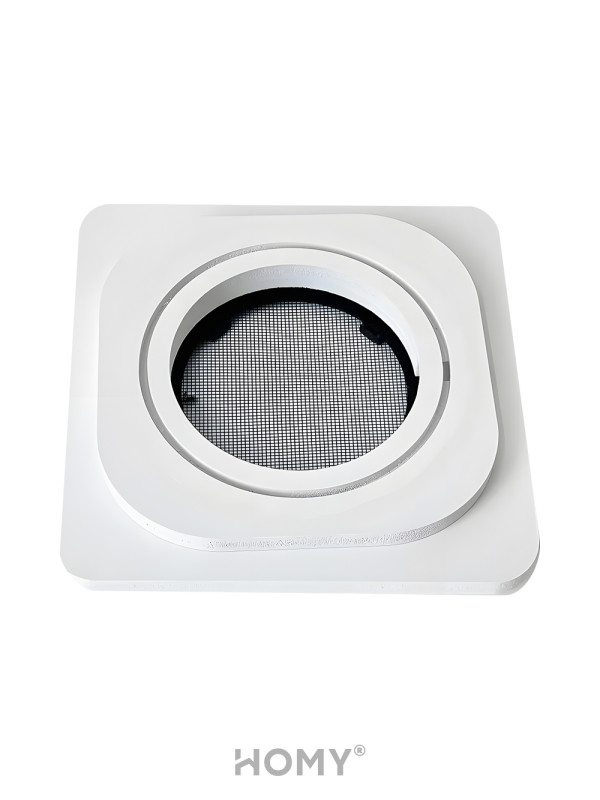 Вентиляционная решетка теневая HOMY AIR Квадратный AS100W (15x15) белая сзади