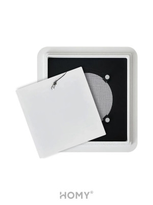 Вентиляционная решетка теневая HOMY AIR Квадратный AS100W (15x15) белая спереди