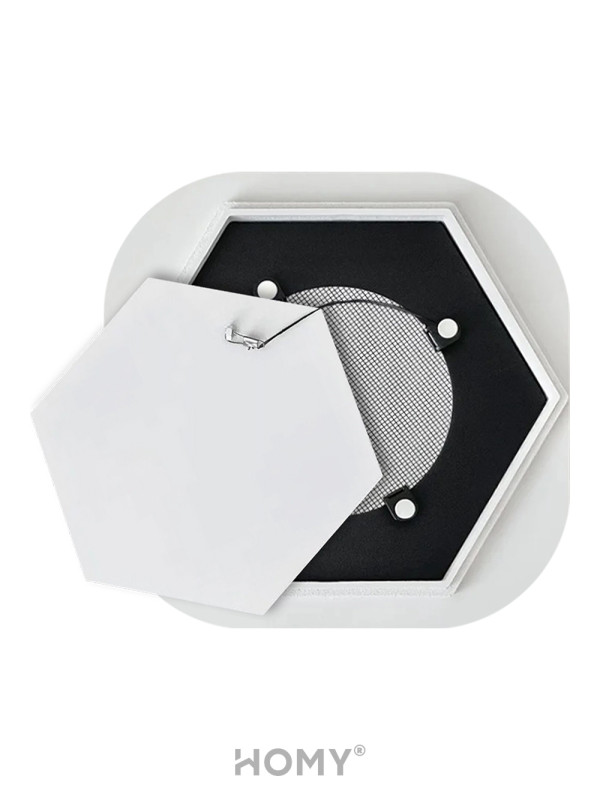 Вентиляционная решетка теневая HOMY AIR Гексагон AH100W (17x15) белая спереди