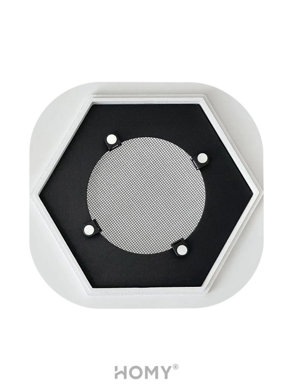 Вентиляционная решетка теневая HOMY AIR Гексагон AH100W (17x15) белая сетка