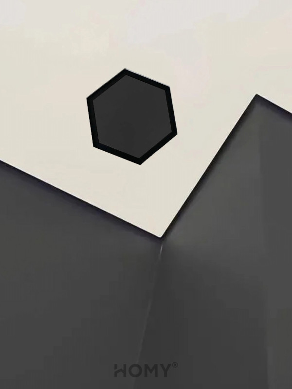 Вентиляционная решетка теневая HOMY AIR Гексагон AH100B (17x15) черная в интерьере