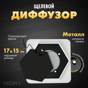 Щелевой диффузор HOMY AIR Гексагон AIR016 (d150) черный