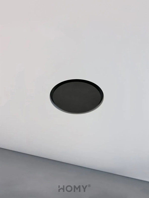 Вентиляционная решетка теневая с вентилятором с таймером HOMY AIR Круглый A100BT (d150) черная в интерьере