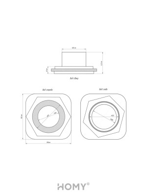 Вентиляционная решетка теневая с вентилятором HOMY AIR Гексагон AH100BS (17x15) черная схема