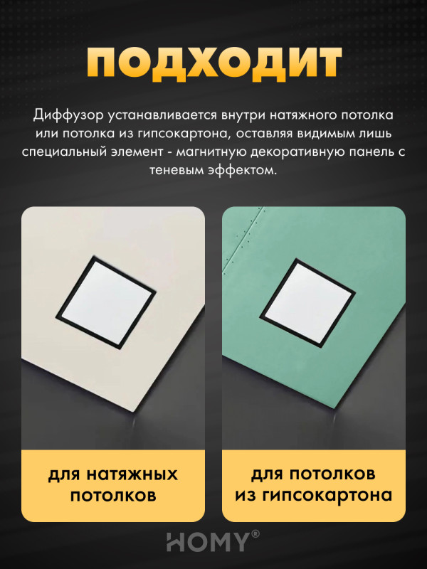 Вентиляционная решетка теневая с вентилятором HOMY AIR Квадратный AS100WS (15x15) белая подходит