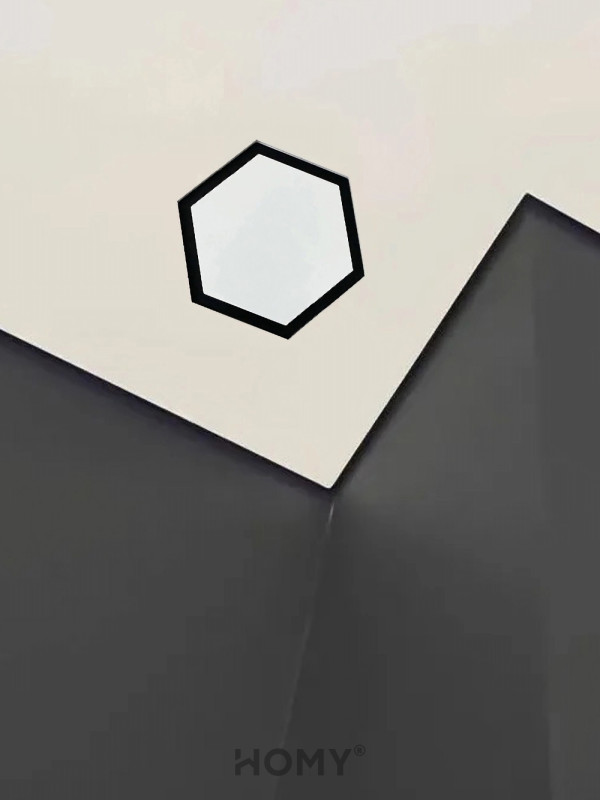 Вентиляционная решетка теневая с регулировкой воздуха HOMY AIR Гексагон AH100WR (17x15) белая в интерьере
