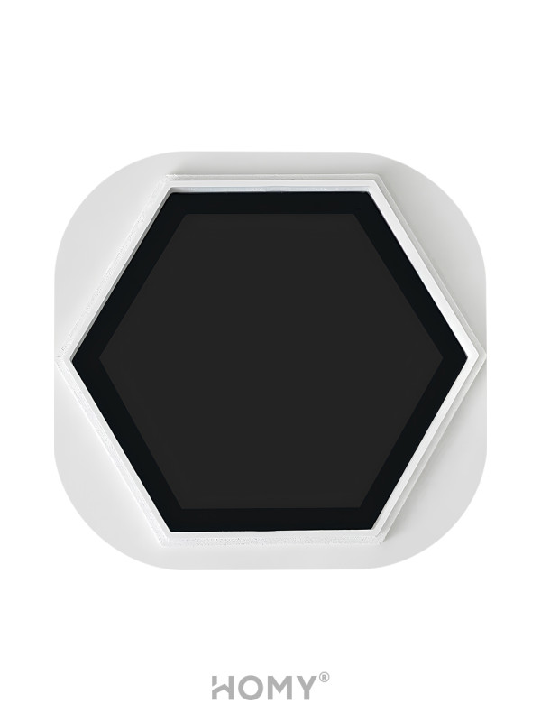 Вентиляционная решетка теневая с регулировкой воздуха HOMY AIR Гексагон AH100BR (17x15) черная закрытая