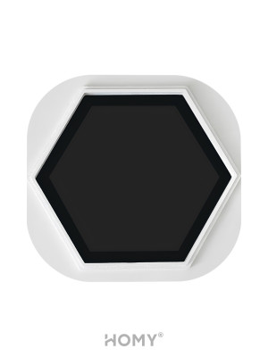 Вентиляционная решетка теневая с регулировкой воздуха HOMY AIR Гексагон AH100BR (17x15) черная закрытая