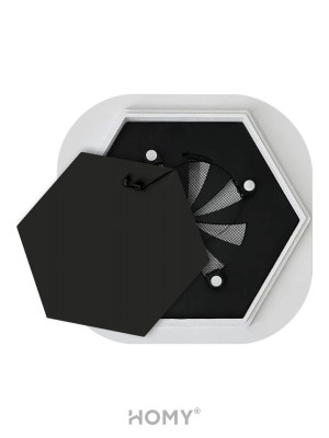 Вентиляционная решетка теневая с регулировкой воздуха HOMY AIR Гексагон AH100BR (17x15) черная спереди