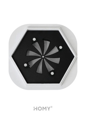 Вентиляционная решетка теневая с регулировкой воздуха HOMY AIR Гексагон AH100BR (17x15) черная регулировка