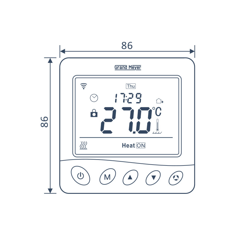 Терморегулятор Grand Meyer W390 Wi-Fi черный схема
