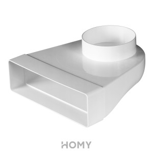 Соединитель каналов поворотный Awenta KP204-23/100 (60x204/d100) 90° сбоку