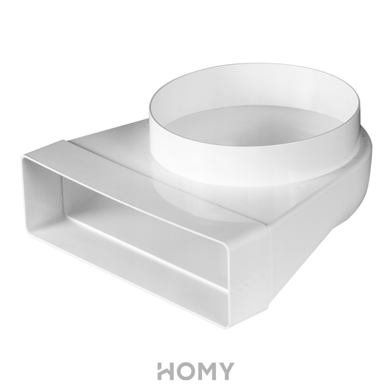 Соединитель каналов поворотный Awenta KP204-23/150 (60x204/d150) 90° сбоку