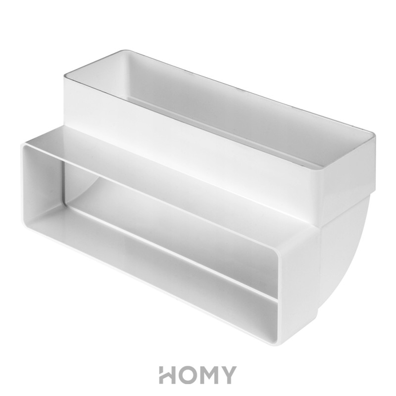 Соединитель каналов поворотный по вертикали Awenta KP204-25 (60x204) 90° сбоку